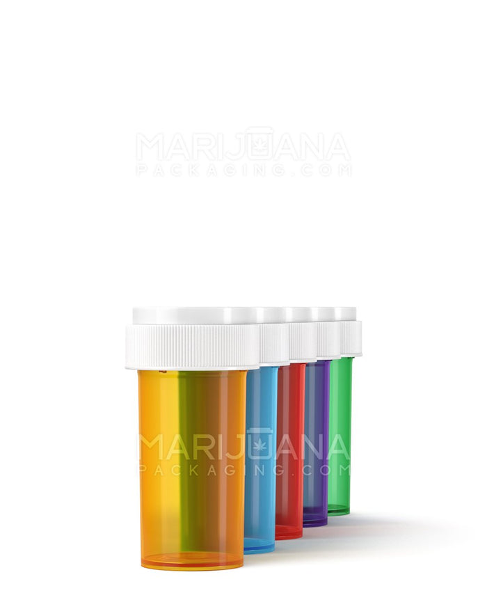 Child Resistant Assorted Colors Reversible Cap Vials | 13dr - 2g | Sample Image