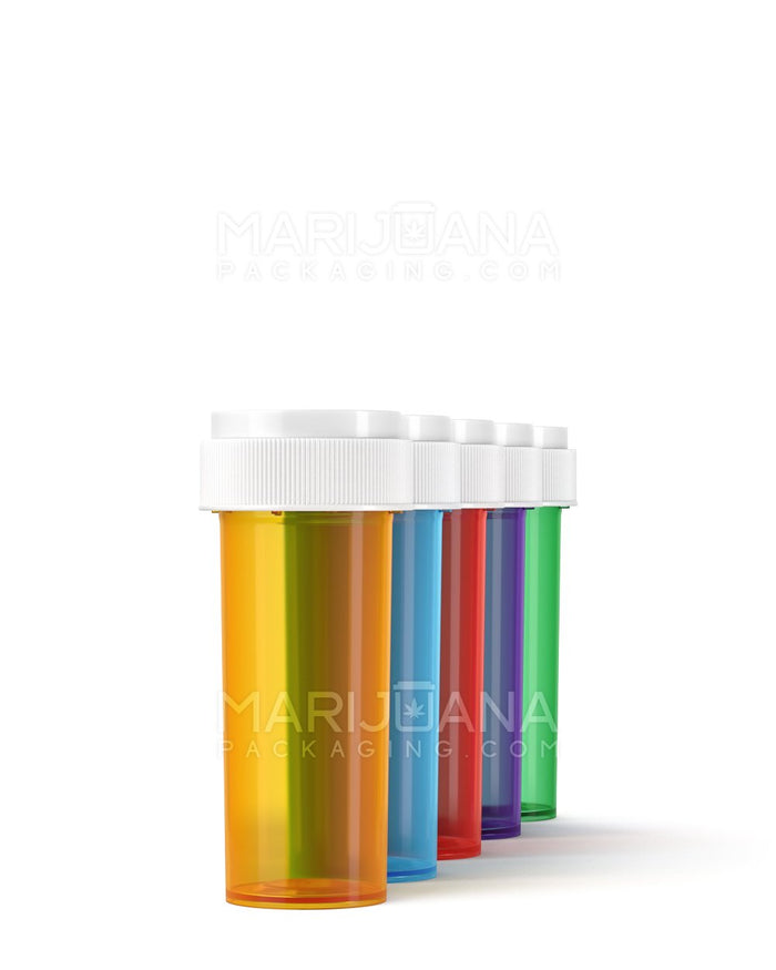 Child Resistant Assorted Colors Reversible Cap Vials | 16dr - 3g | Sample Image