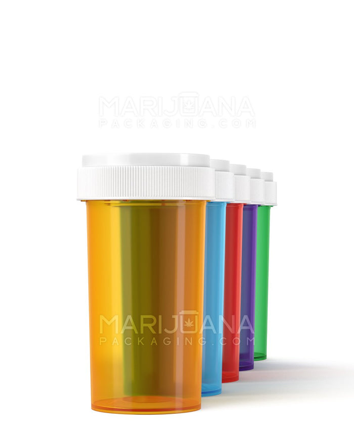 Child Resistant Assorted Colors Reversible Cap Vials | 40dr - 10g | Sample Image