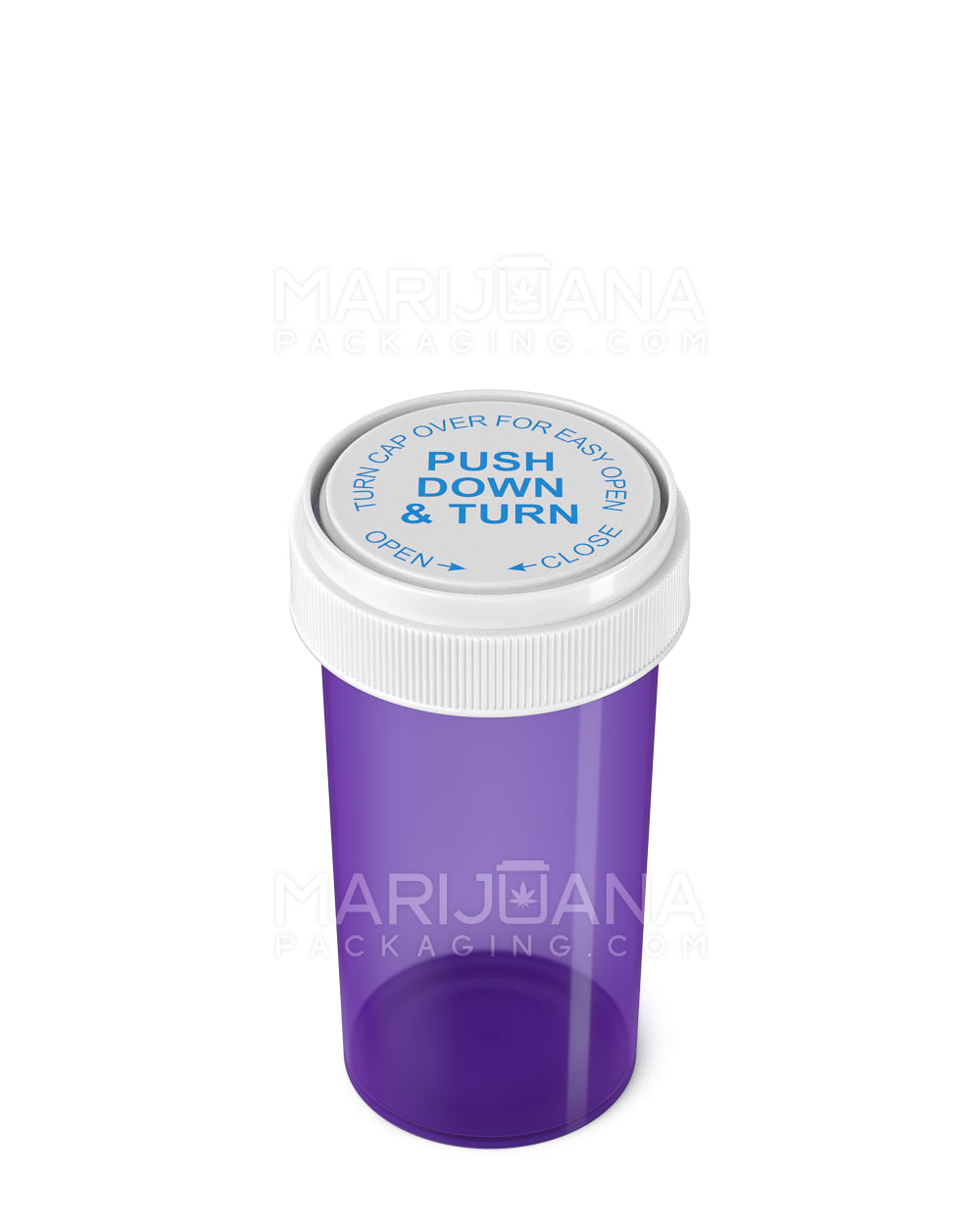 Child Resistant | Purple Reversible Cap Vials | 40dr - 10g - 150 Count - 4