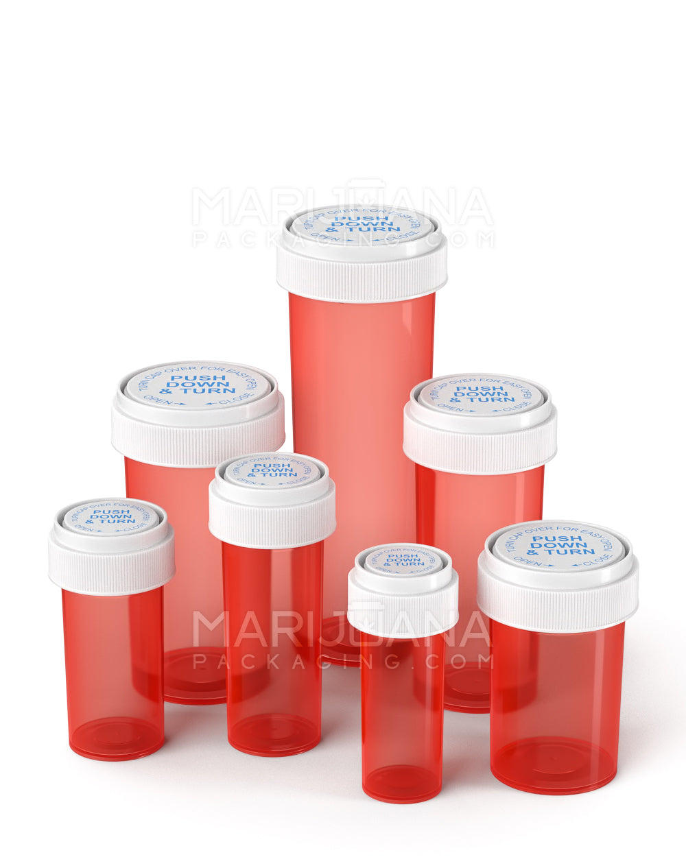 Child Resistant | Red Reversible Cap Vials | 16dr - 3g - 230 Count - 10