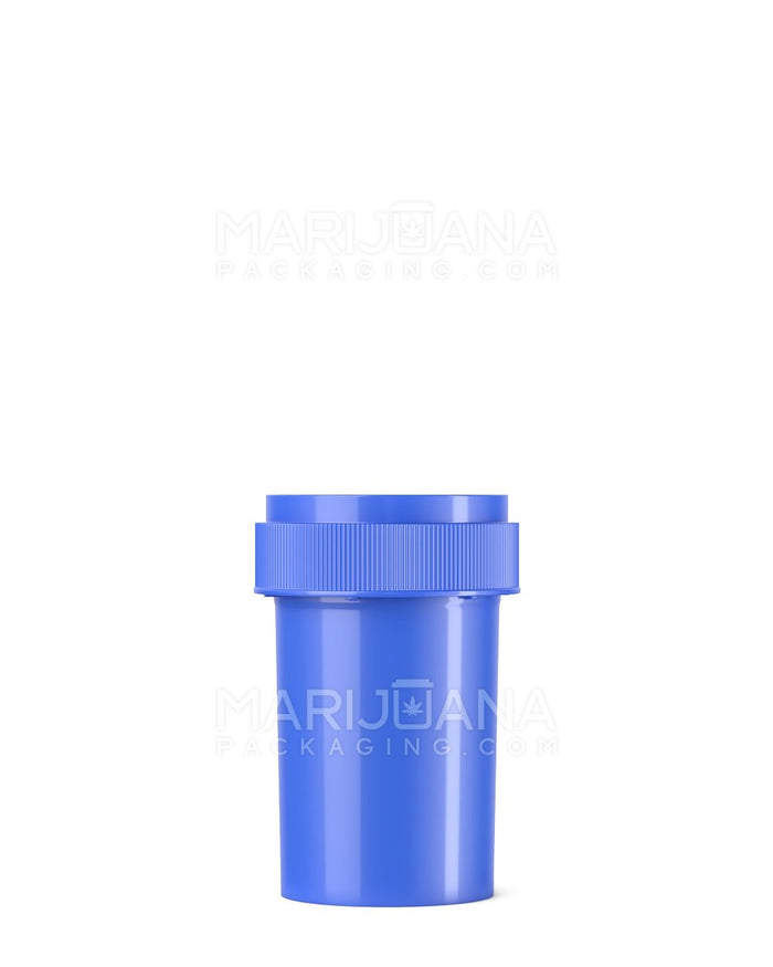 Child Resistant Opaque Blue Reversible Cap Vials | 20dr - 3.5g | Sample Image