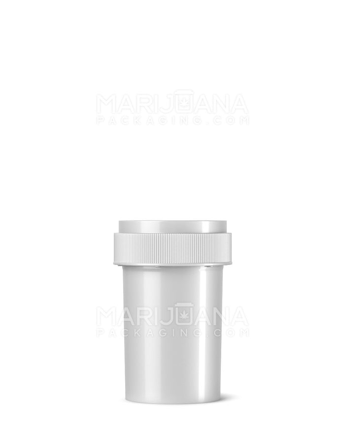 Child Resistant Opaque Silver Blank Reversible Cap Vials | 20dr - 3.5g | Sample Image