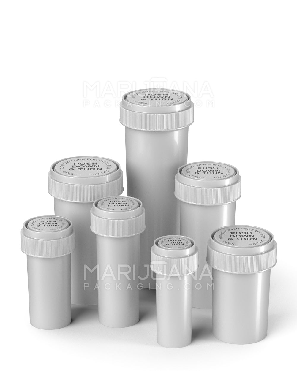 Child Resistant | Opaque Silver Reversible Cap Vials | 40dr - 10g - 150 Count - 10