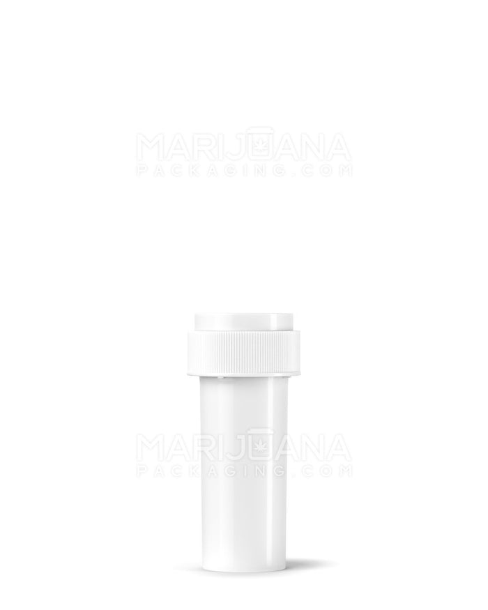 Child Resistant Solid White Reversible Cap Vials | 8dr - 1g | Sample Image