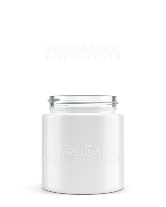 Straight Sided Glossy White Glass Jars | 50mm - 3oz - 100 Count - 1