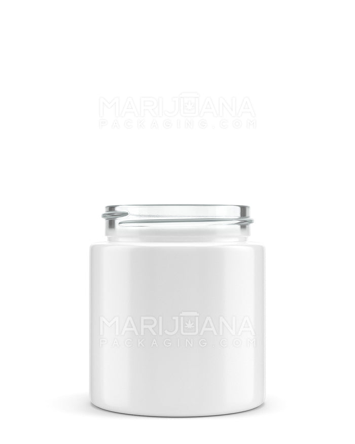 Straight Sided Glossy White Glass Jars | 50mm - 3oz | Sample Image