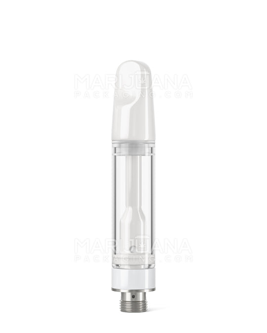 TPK | Ceramic Vape Cartridge with Flat White Ceramic Mouthpiece | 1mL - Press On - 100 Count - 1