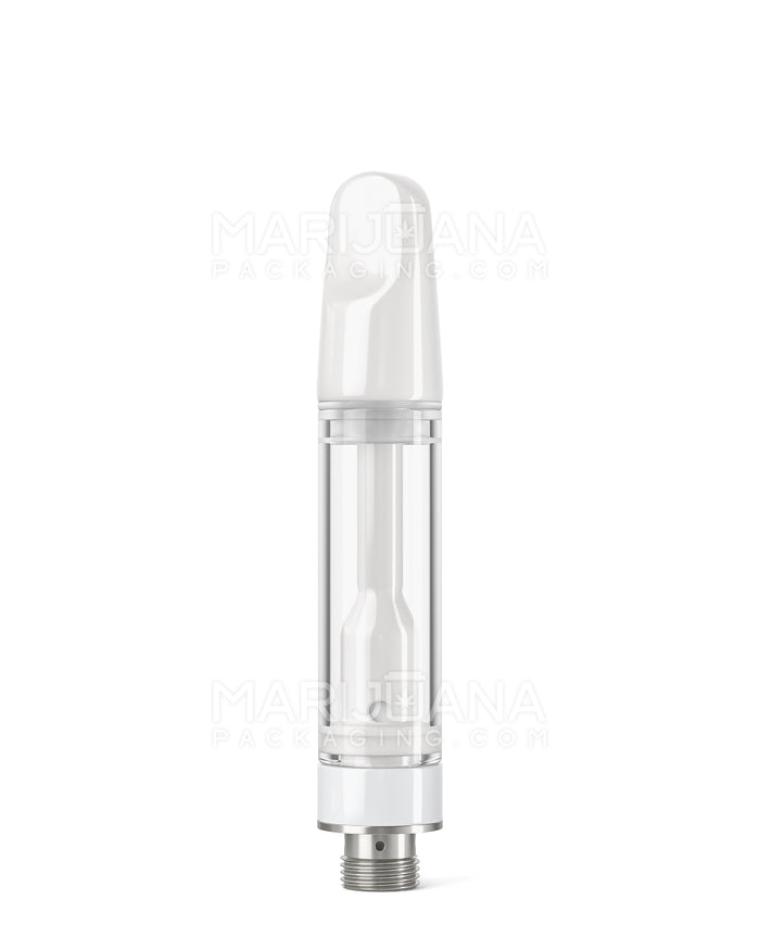 TPK | Ceramic Vape Cartridge with Flat White Ceramic Mouthpiece | 1mL - Press On - 100 Count Image