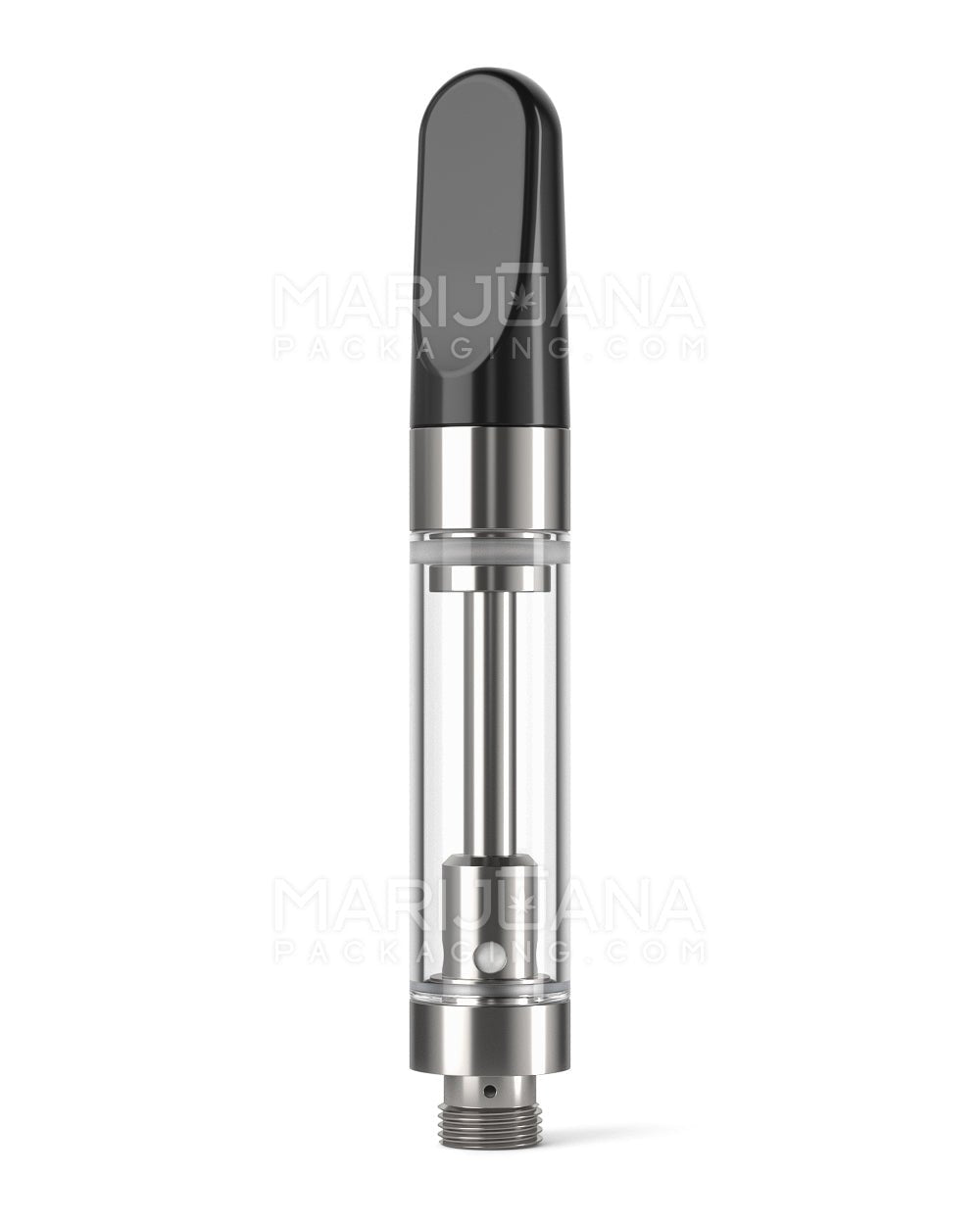 Ceramic Core Glass Vape Cartridge with Flat Black Plastic Mouthpiece | 1mL - Press On | Sample - 1