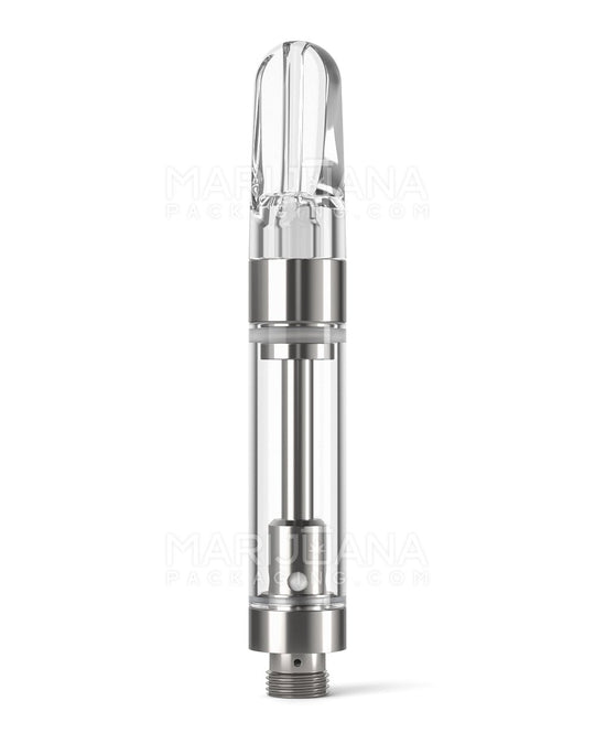 Ceramic Core Glass Vape Cartridge with Flat Clear Plastic Mouthpiece | 1mL - Press On | Sample - 1