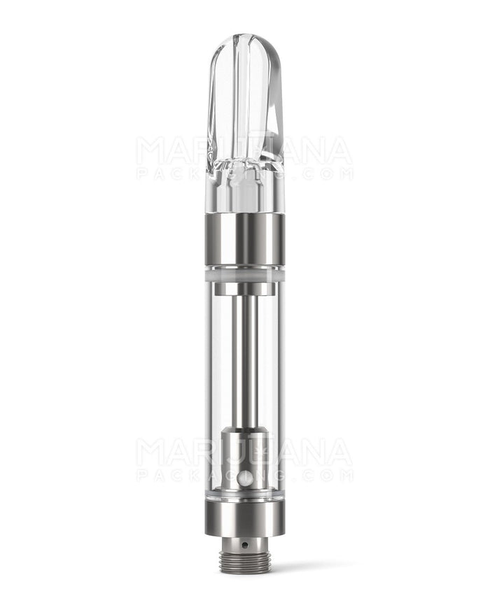 Ceramic Core Glass Vape Cartridge with Flat Clear Plastic Mouthpiece | 1mL - Press On | Sample Image