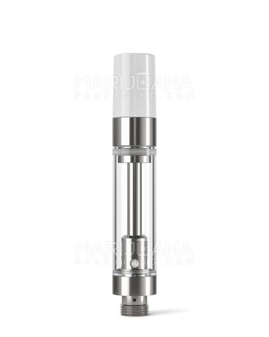 Ceramic Core Glass Vape Cartridge with Round White Plastic Mouthpiece | 1mL - Press On | Sample - 1