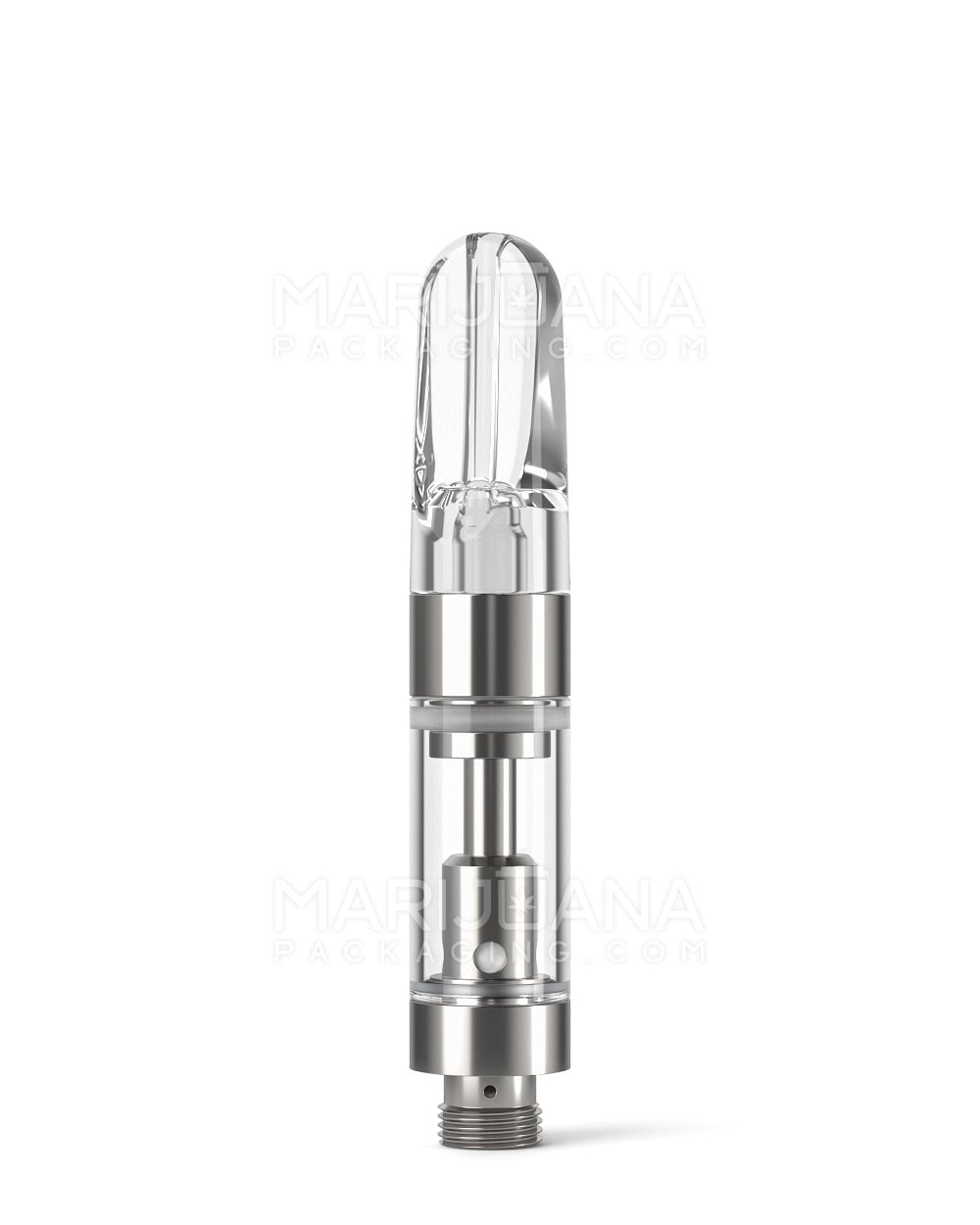 Ceramic Core Glass Vape Cartridge with Flat Clear Plastic Mouthpiece | 0.5mL - Press On | Sample - 1