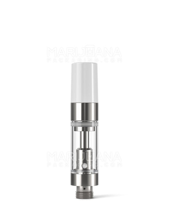 Ceramic Core Glass Vape Cartridge with Round White Plastic Mouthpiece | 0.5mL - Press On | Sample - 1