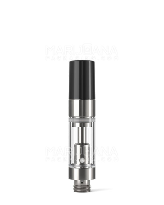 Ceramic Core Glass Vape Cartridge with Round Black Plastic Mouthpiece | 0.5mL - Press On | Sample - 1