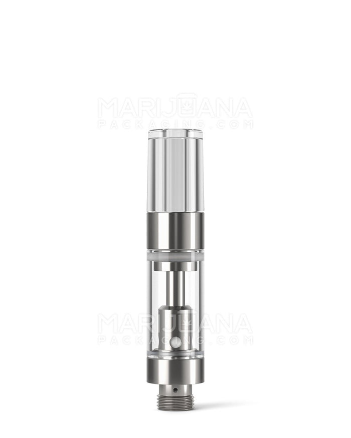 Ceramic Core Glass Vape Cartridge with Round Clear Plastic Mouthpiece | 0.5mL - Press On | Sample Image