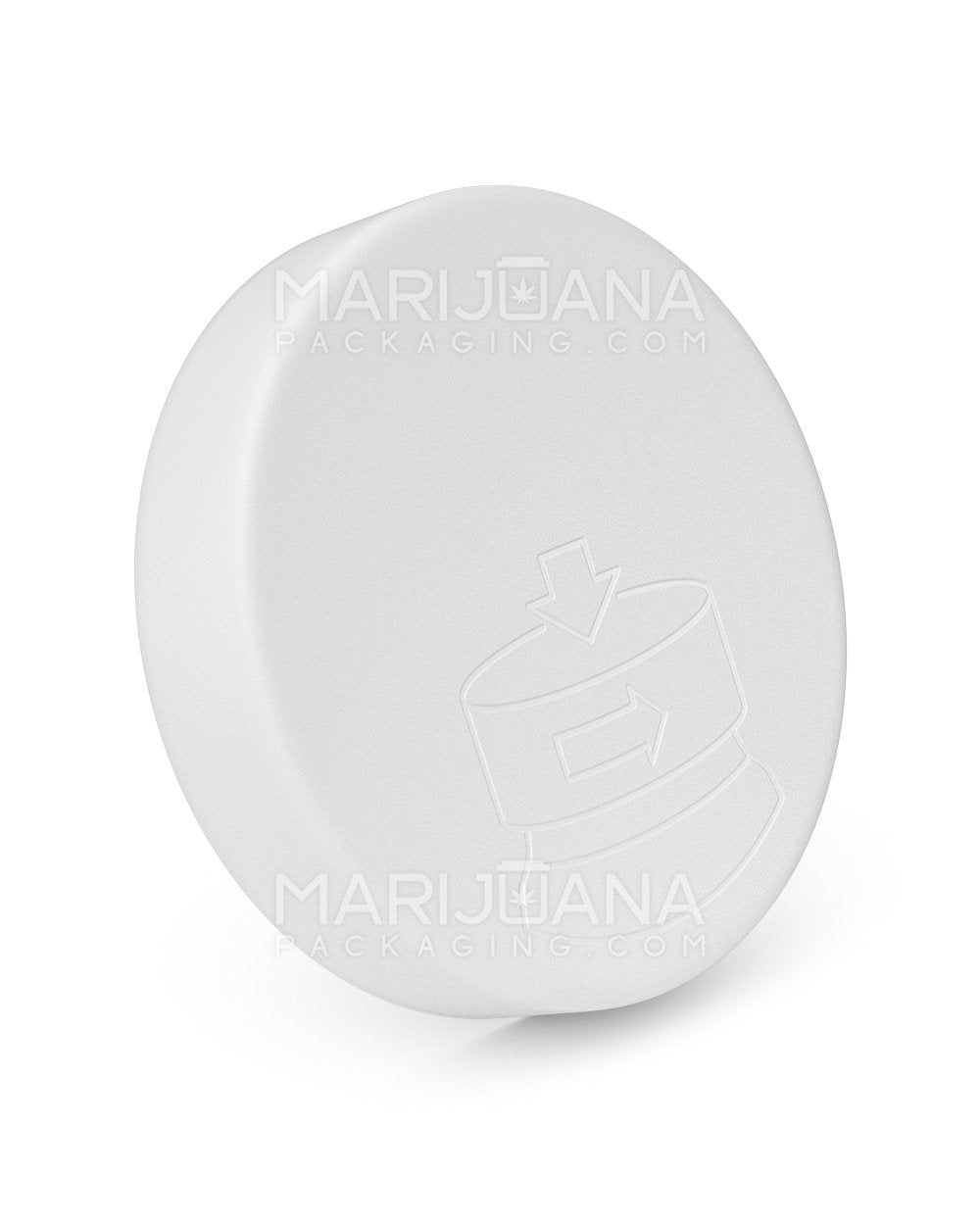 Child Resistant Smooth Push Down & Turn Plastic Caps w/ Foam Liner | 89mm - Semi Gloss White | Sample - 1