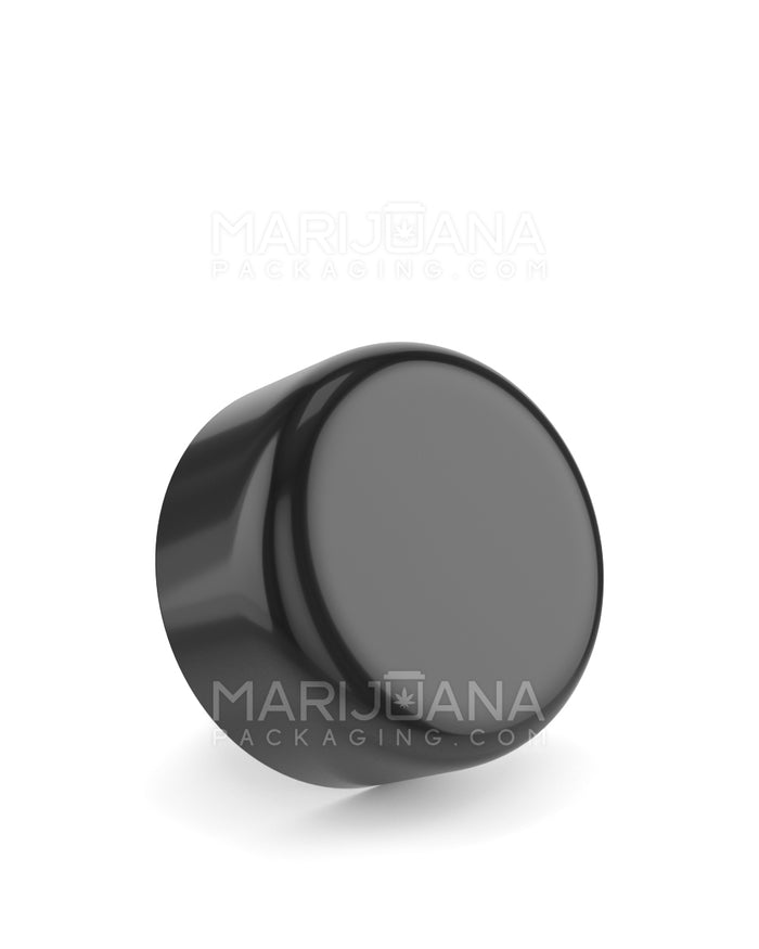 Child Resistant | Dome Push Down & Turn Plastic Caps w/ Foam Liner  | 53mm - Glossy Black - 80 Count Image