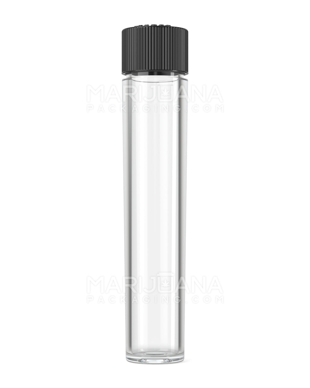 Child Resistant | Push Down & Turn Vape Cartridge Tube w/ Black Cap | 90mm - Clear - 500 Count - 1