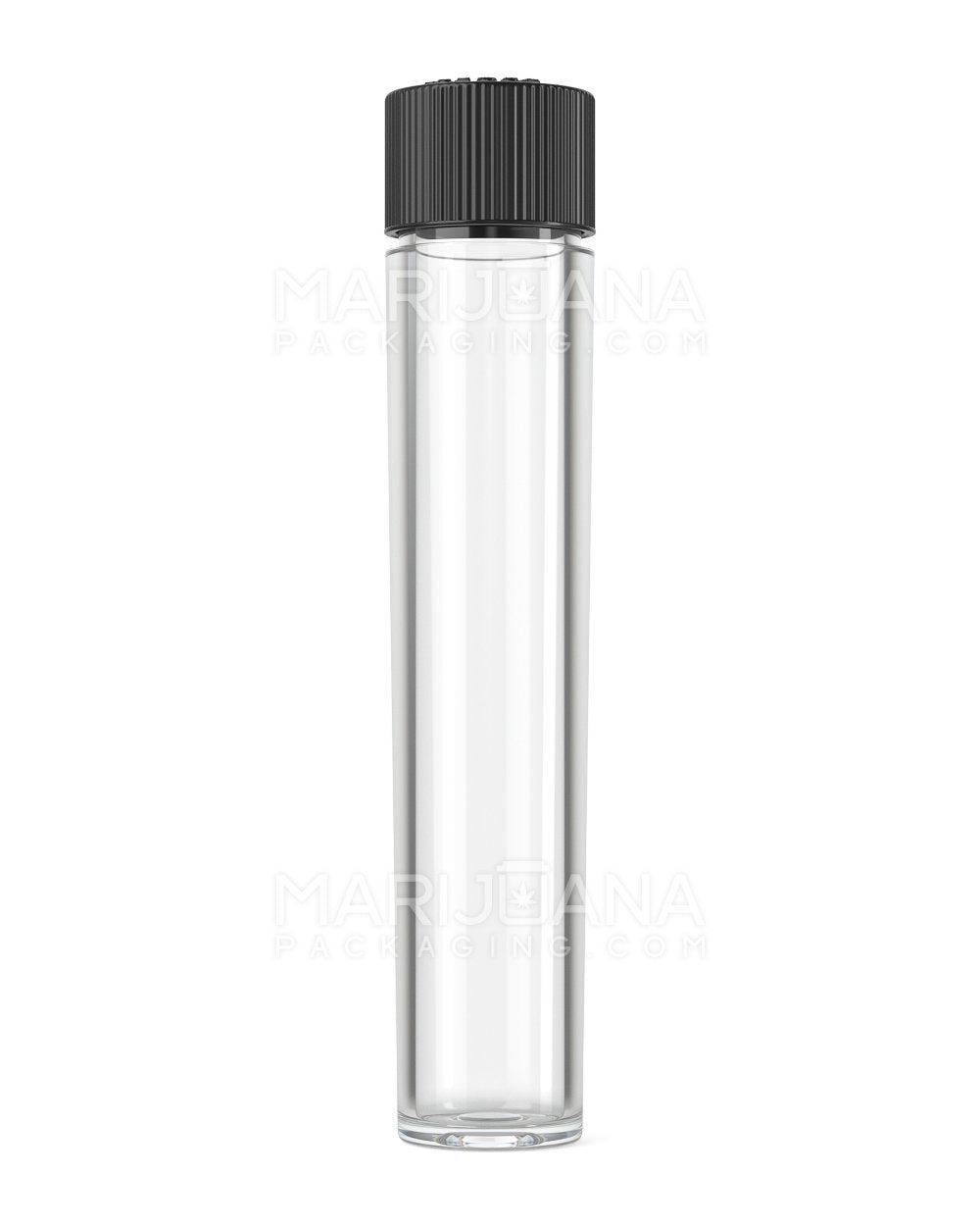 Child Resistant Push Down & Turn Vape Cartridge Tube w/ Black Cap | 90mm - Clear | Sample - 1