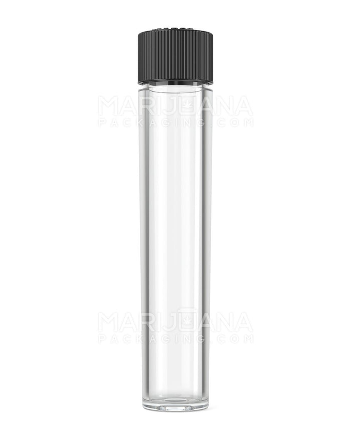 Child Resistant Push Down & Turn Vape Cartridge Tube w/ Black Cap | 90mm - Clear | Sample Image