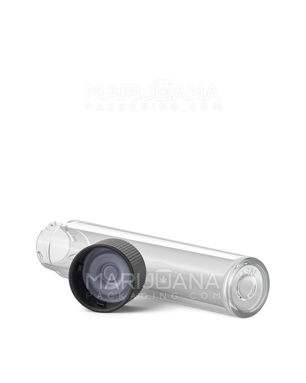 Child Resistant | Push Down & Turn Vape Cartridge Tube w/ Black Cap | 90mm - Clear - 500 Count - 6