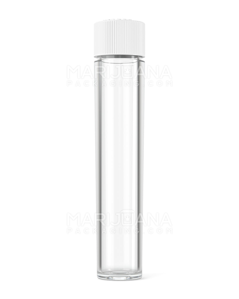 Child Resistant | Push Down & Turn Vape Cartridge Tube w/ White Cap | 90mm - Clear - 500 Count - 1