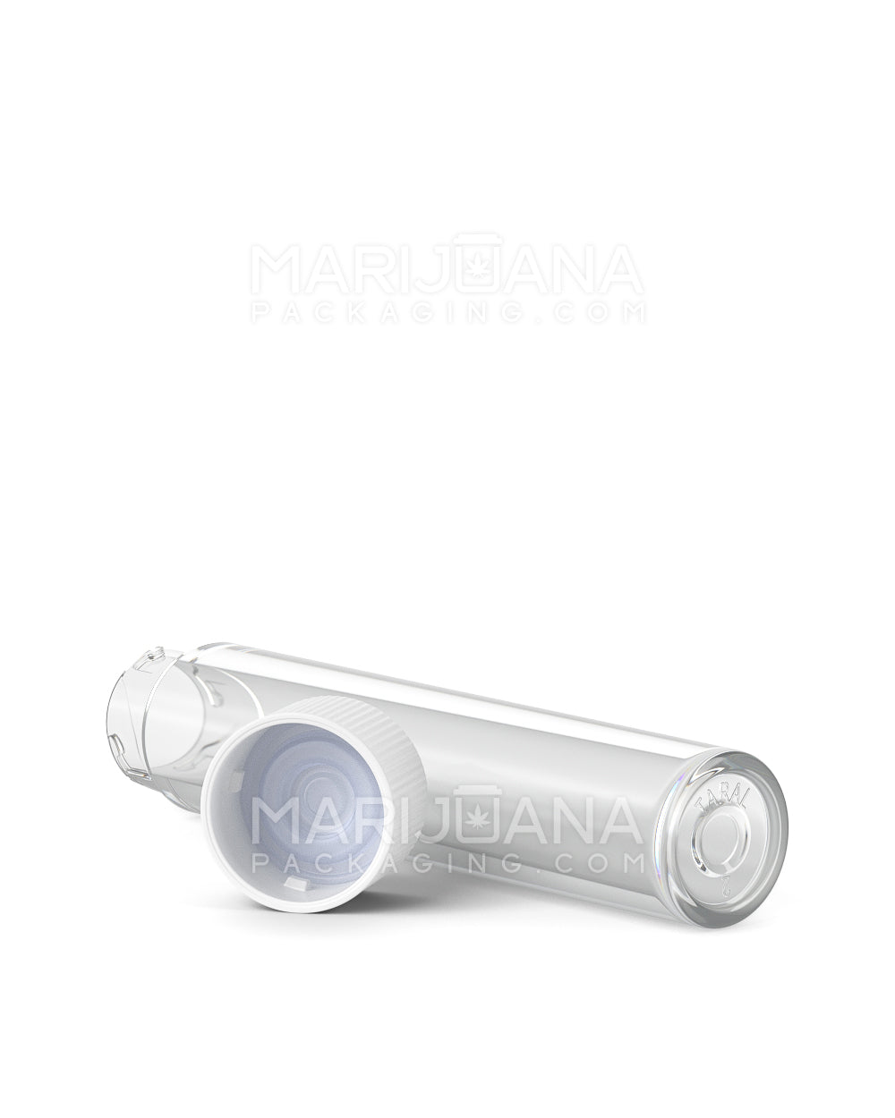 Child Resistant | Push Down & Turn Vape Cartridge Tube w/ White Cap | 90mm - Clear - 500 Count - 6