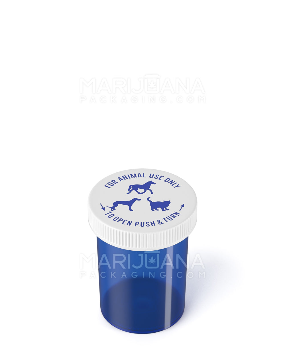 Child Resistant Transparent Blue Veterinary Push Down & Turn Cap Vial | 30dr | Sample - 4