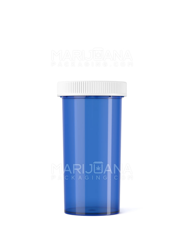 Child Resistant Transparent Blue Veterinary Push Down & Turn Cap Vial | 40dr | Sample Image