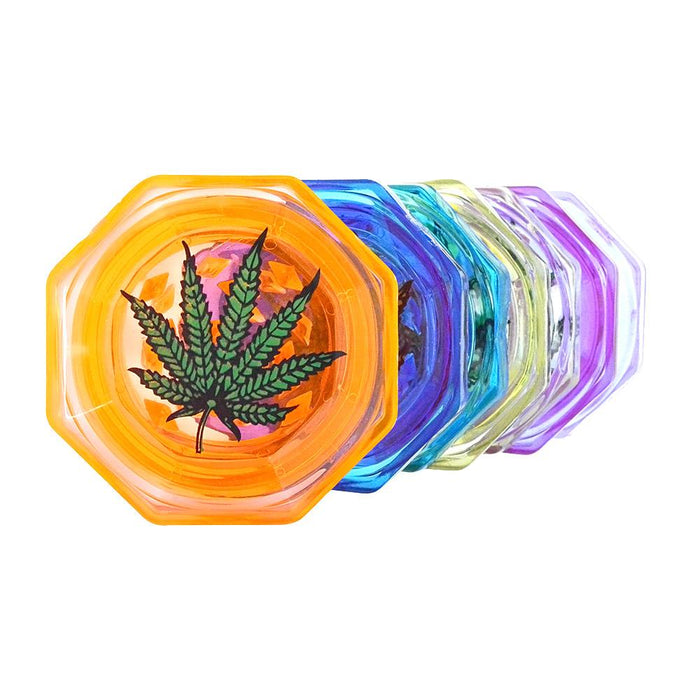 Leaf Decal Plastic Grinder | 2 Piece - 42mm - Assorted Image