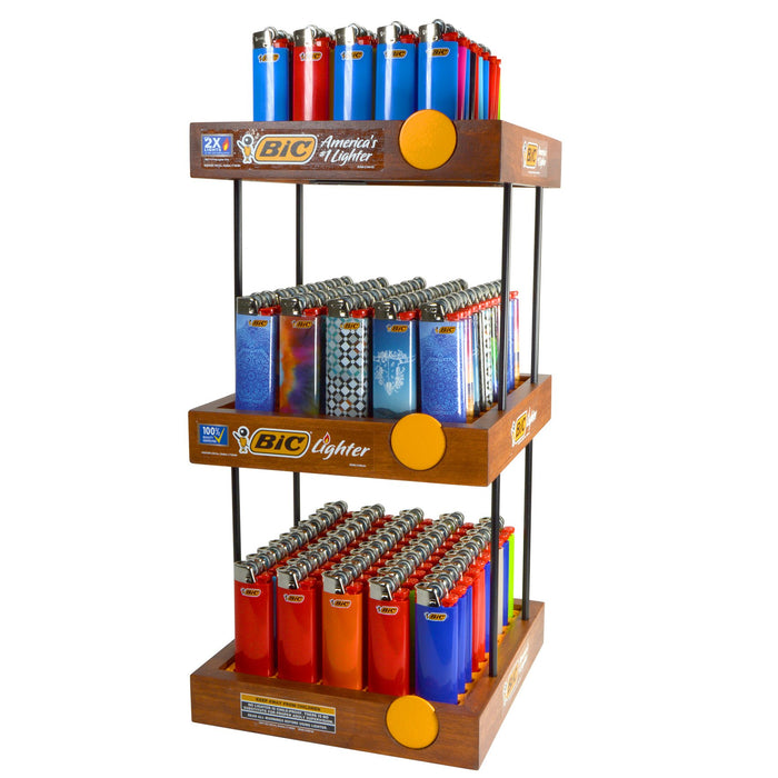 BIC | 'Retail Display' Lighters 3 Tier Wooden Display - 150 Count Image