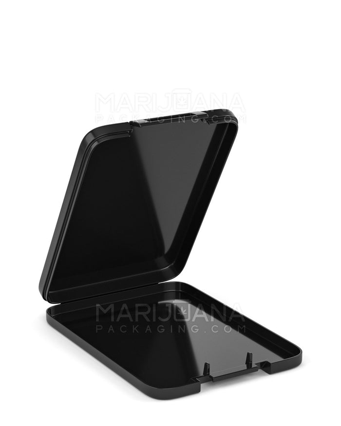 Hinged Lid Slim Shatter Container | 5.3mm - Black Plastic | Sample Image