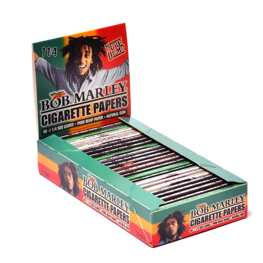 BOB MARLEY | 'Retail Display' 1 1/4 Size Hemp Rolling Papers | 83mm - Hemp Paper - 25 Count - 1