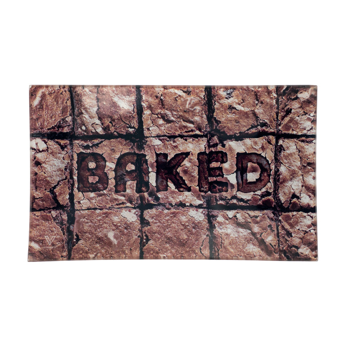 V-SYNDICATE | Baked Brownies Rolling Tray | 6.5in x 5in - Medium - Glass Image