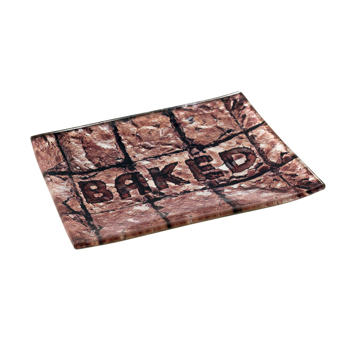 V-SYNDICATE | Baked Brownies Rolling Tray | 6.5in x 5in - Small - Glass Image