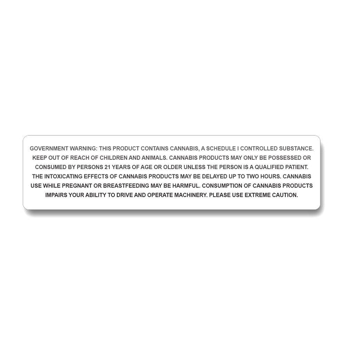 California Government Warning Labels | 4in x 1in - Rectangle - 1000 Count Image