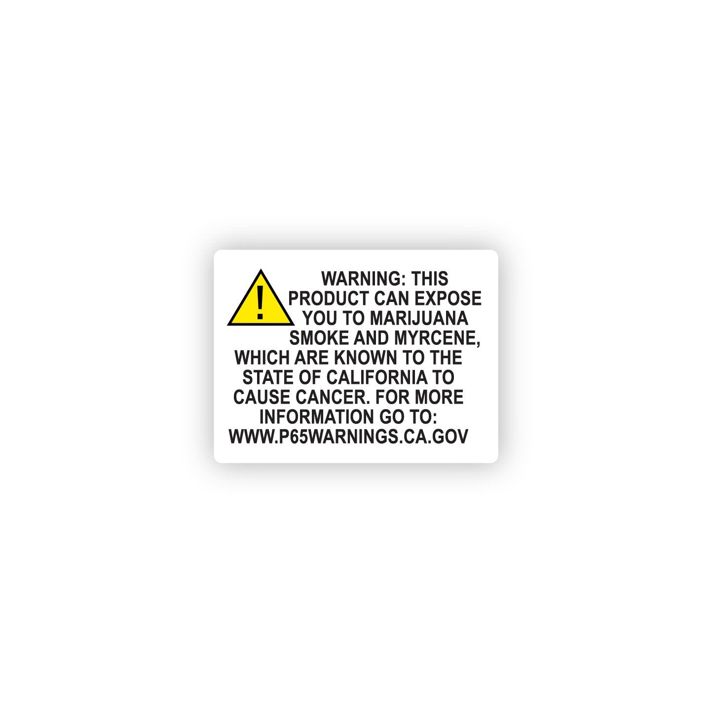 California Marijuana Prop 65 Warning Compliance Label | 2in x 1.5in - Long Form - 1000 Count - 1