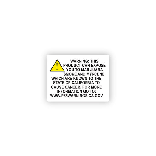 California Marijuana Prop 65 Warning Compliance Label | 2in x 1.5in - Long Form - 1000 Count - 1