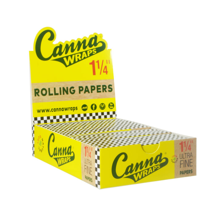 CANNA WRAPS | 'Retail Display' 1 1/4 Size Natural Rolling Papers | 83mm - Ultra Fine - 25 Count Image