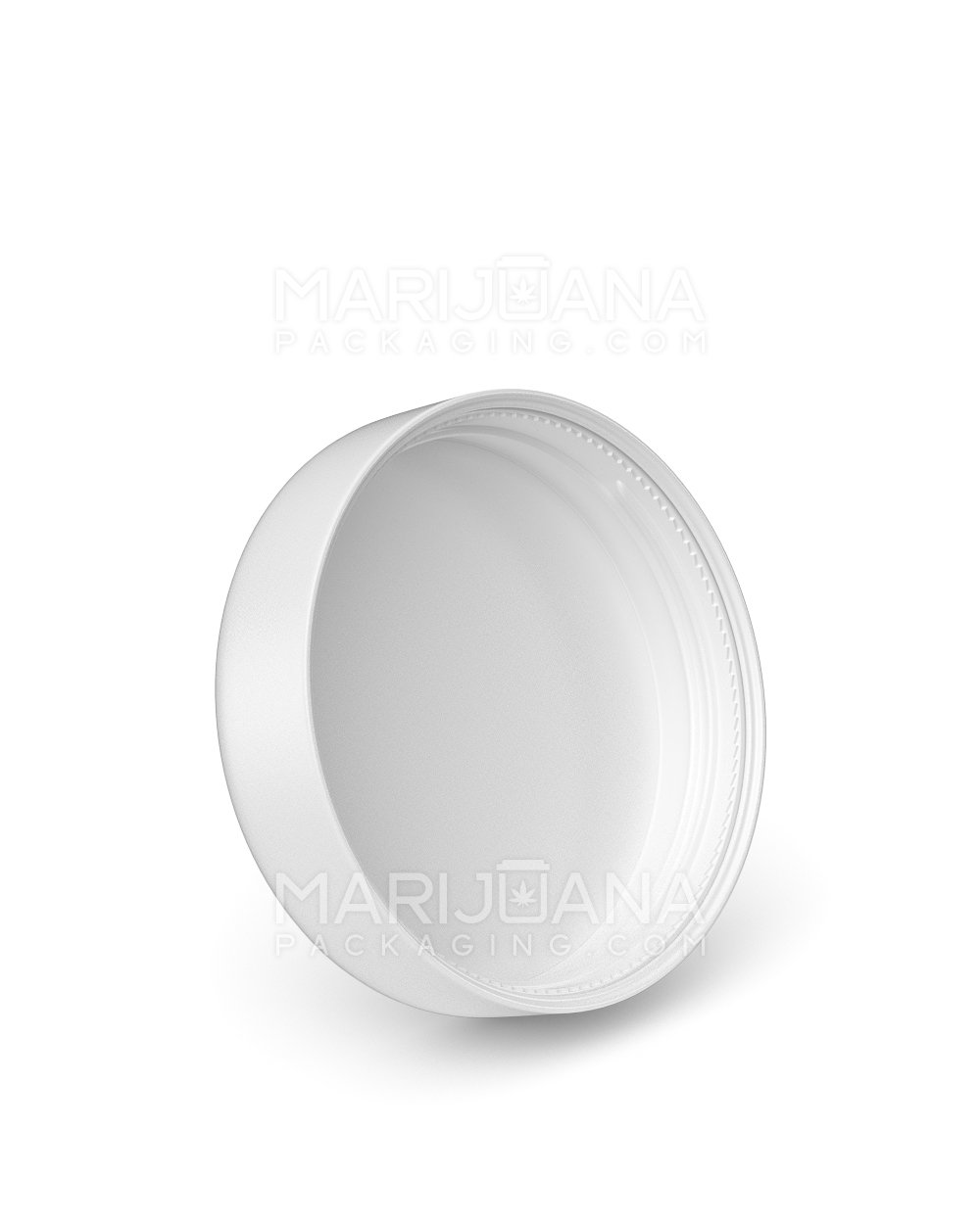 Child Resistant | Dome Push Down & Turn Plastic Caps w/ Foam Liner | 63mm - Semi Gloss White - 96 Count - 2