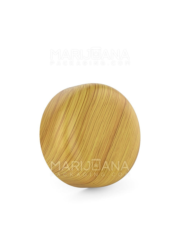 Child Resistant Dome Push Down & Turn Plastic Caps | 53mm - Bamboo Wood | Sample Image