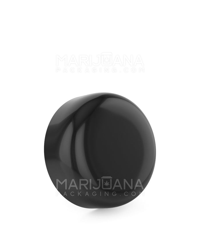 Child Resistant Dome Push Down & Turn Plastic Caps | 53mm - Glossy Black | Sample Image