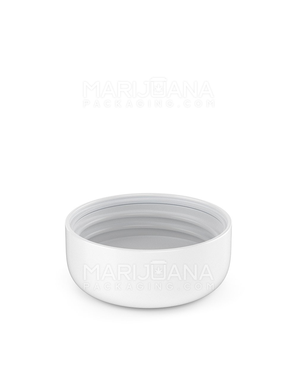Child Resistant | Dome Push Down & Turn Plastic Caps w/ Foam Liner | 53mm - Glossy White - 120 Count - 4