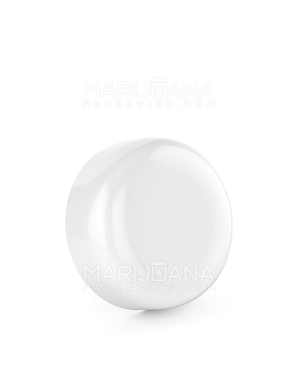 Child Resistant | Dome Push Down & Turn Plastic Caps w/ Foam Liner | 53mm - Glossy White - 120 Count - 1