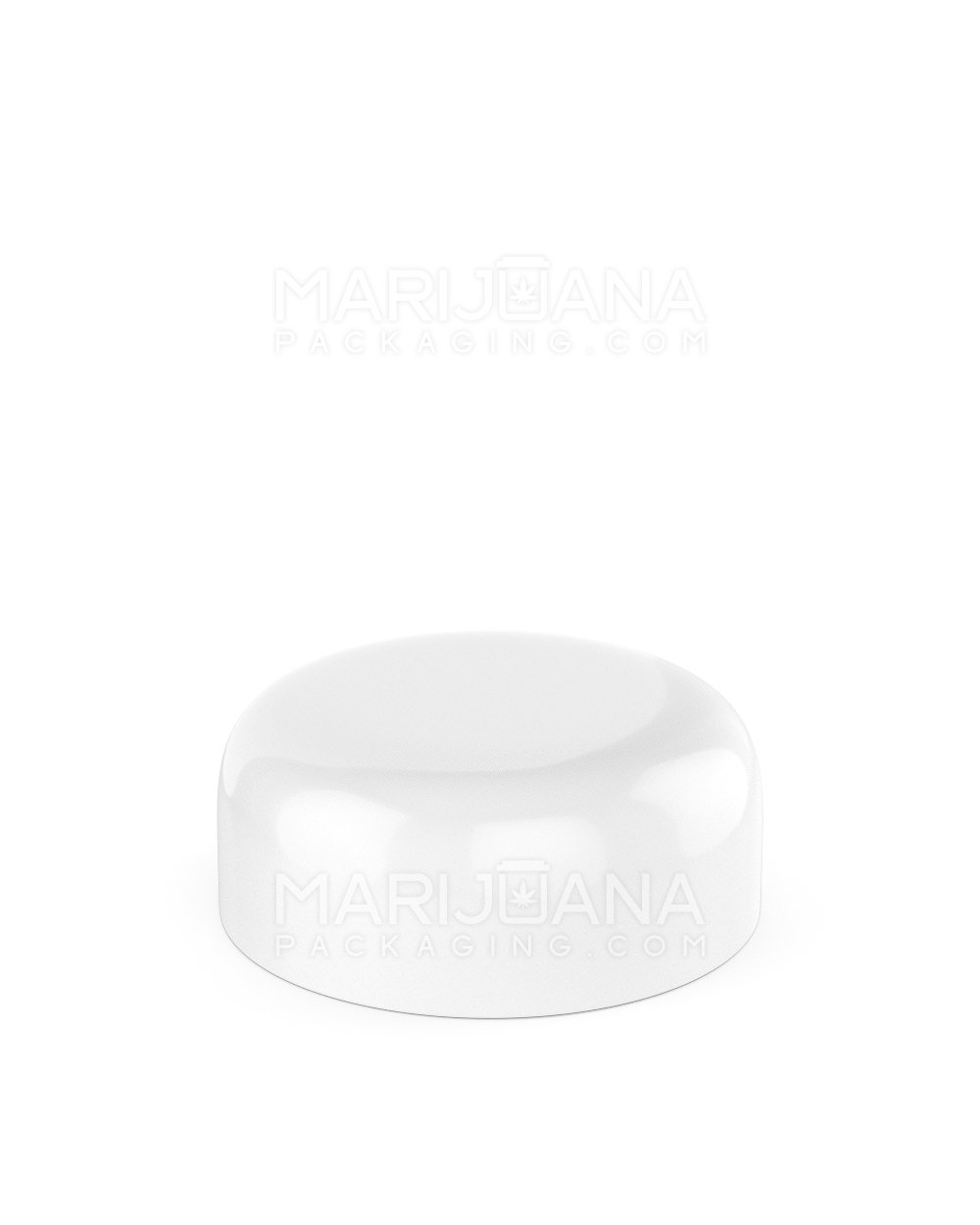 Child Resistant | Dome Push Down & Turn Plastic Caps w/ Foam Liner | 53mm - Glossy White - 120 Count - 3