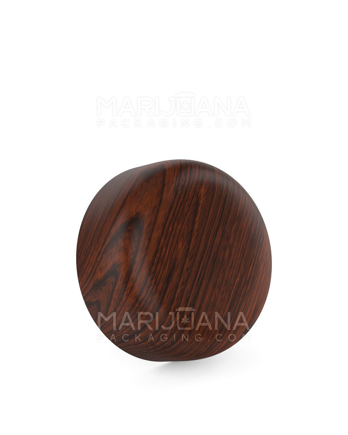 Child Resistant Dome Push Down & Turn Plastic Caps | 53mm - Redwood Wood | Sample Image