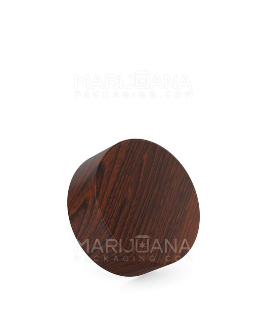 Child Resistant Flat Push Down & Turn Plastic Caps | 38mm - Redwood Wood | Sample - 1