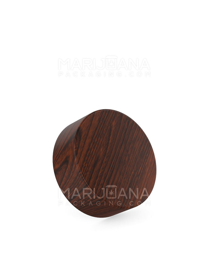 Child Resistant Flat Push Down & Turn Plastic Caps | 38mm - Redwood Wood | Sample Image